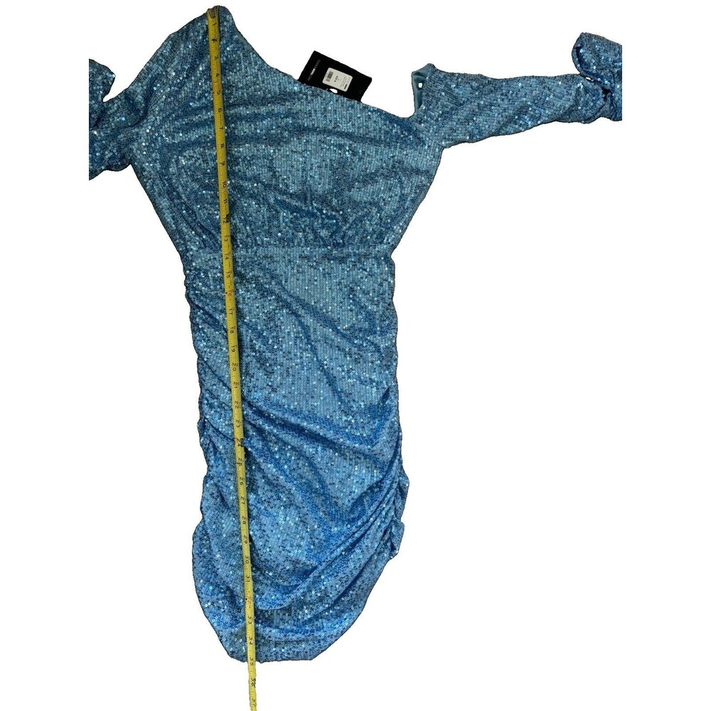Fashion Nova Club Guestlist Sequin Mini Dress Blue M NWT Winter Formal Cocktail - Picture 10 of 12